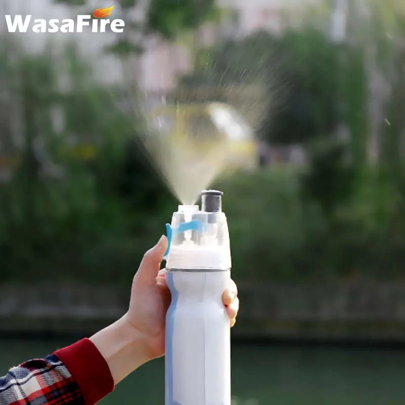 WasaFire 500 мл велосипедная ПЭ двухслойная бутылка для воды с холодным распылением, анти-осенняя велосипедная гидрофляга, спортивный чайник для бега на открытом воздухе