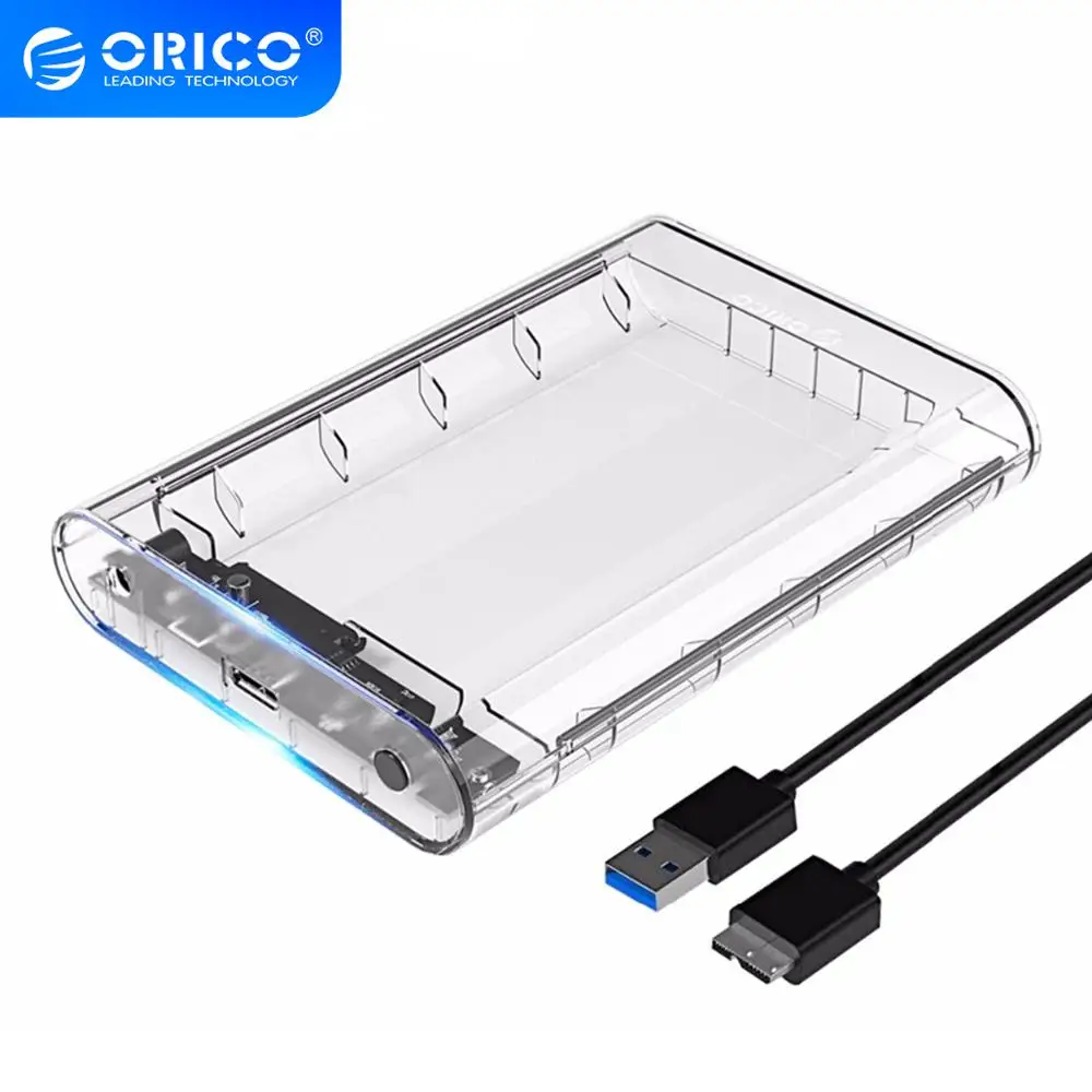 Прозрачный корпус для жесткого диска ORICO 3 5 дюйма чехол USB 0 Гбит/с SATA3.0 Поддержка