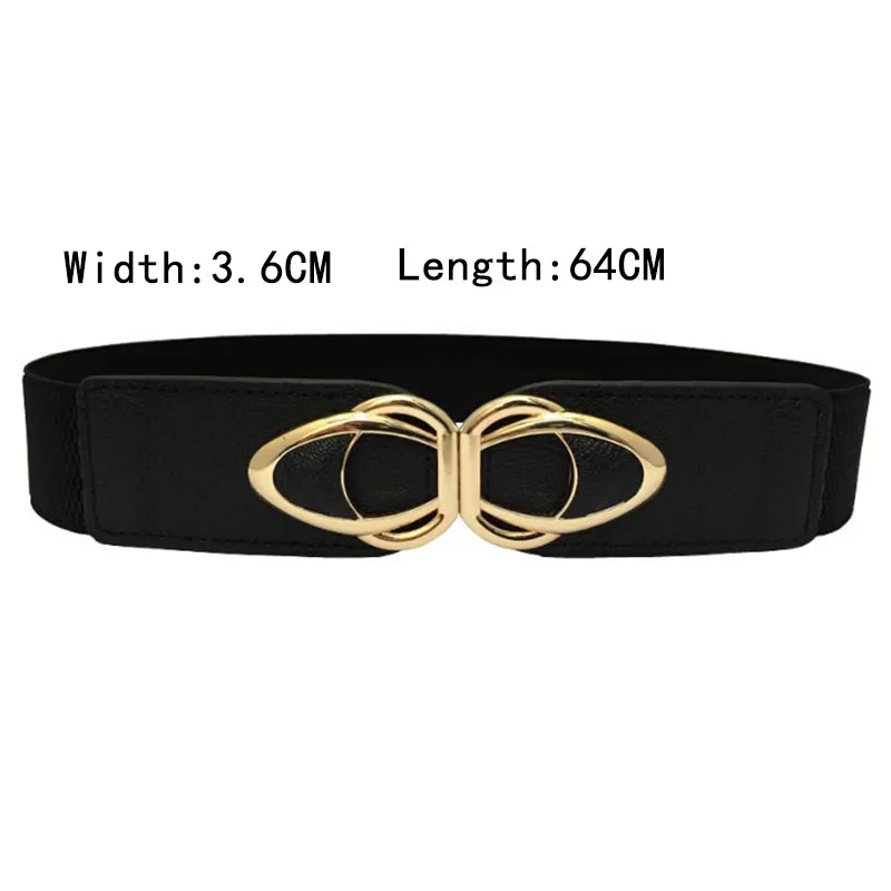 

1pc Elastic Wide Belt For Women Stretch Thick Waist Belt For Dress Fashion Stretch Women Belts PU Leather