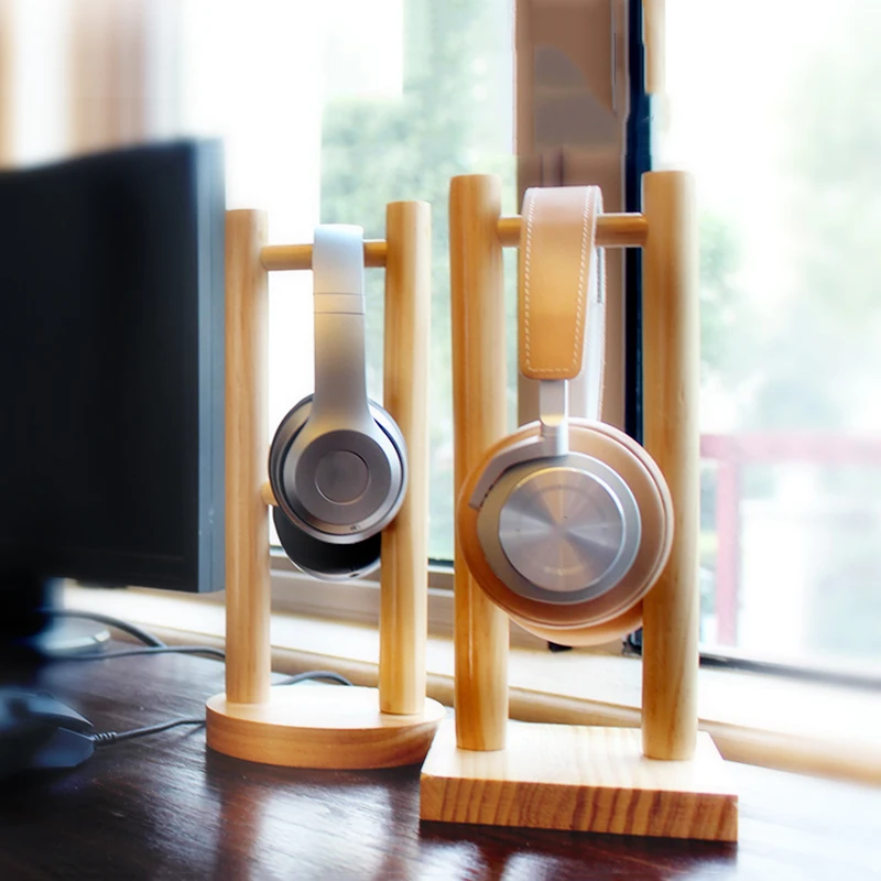 

DINIWELL Universal Headphones Stand Solid Wooden Headset Holders Storage Headset Racks Home Storage Earphone Storage Holder Rack