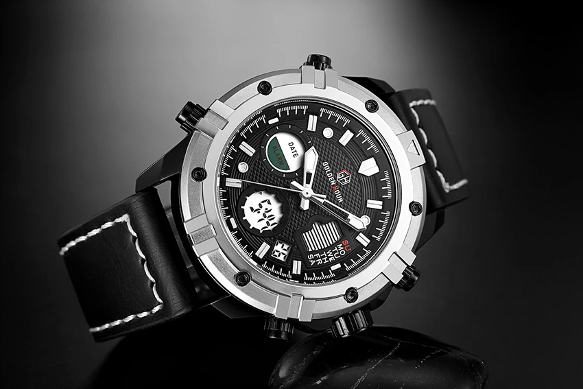 Мужские часы GOLDENHOUR Топ бренд класса люкс Бизнес Кварцевые часы мужские s модные спортивные кожаные водонепроницаемые наручные часы Relogio Masculino
