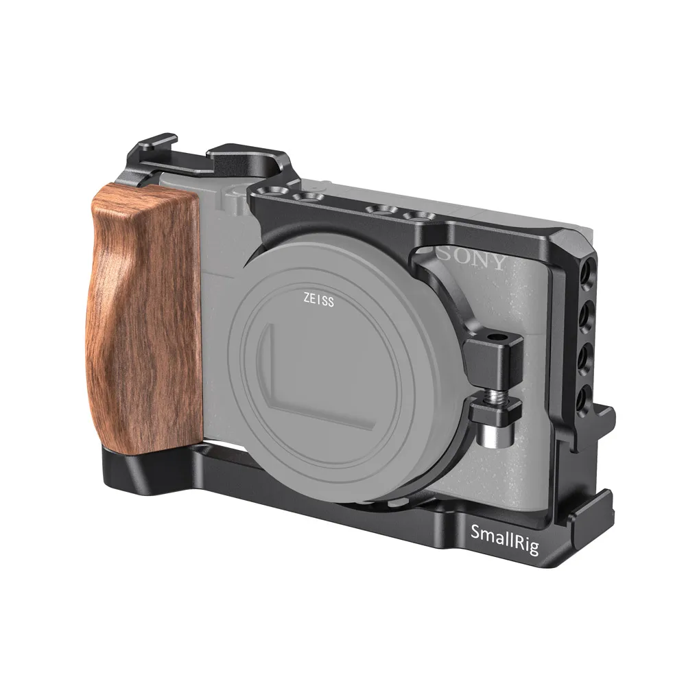 

SmallRig RX100 VII Cage for Sony RX100 VII and RX100 VI Camera Vlogging Kit W/ Wooden Handle &1/4 Thread Holes For DIY Rig 2434
