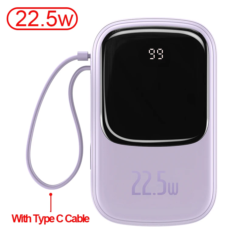 Baseus Mini Power Bank 20000mAh USB Type C PD 20W Fast Charging Charger Powerbank Portable External Battery For iPhone 12 Xiaomi mobile power bank Power Bank