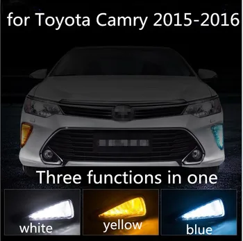 

1set Led daytime running lamp for Toyota Camry 2015 2016 turn signal drl car styling light