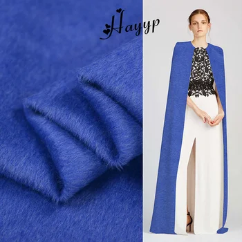 

Blue 100% double side Alpaca fabric 940g/meter very warm and comfortable,WF251