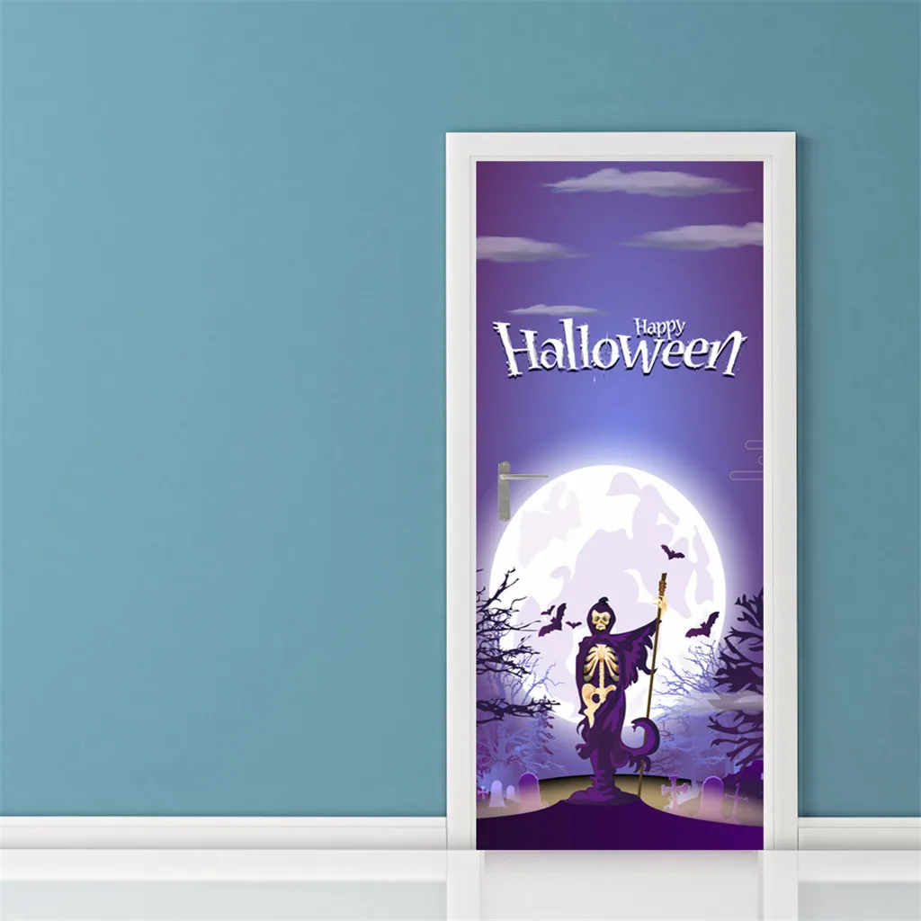 Halloween Creative Funny Door Stickers Glass Window Stickers Poster Door Stickers Halloween Decoration Props New#T2