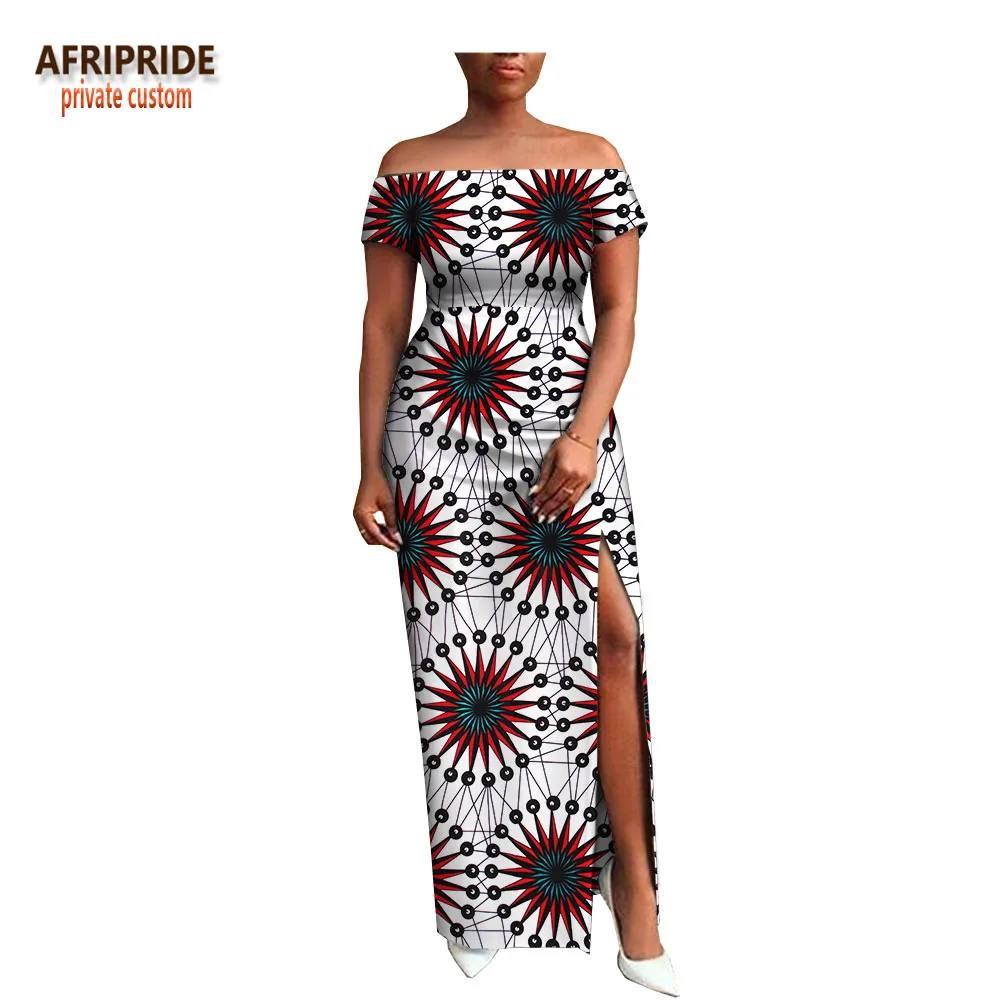 AFRIPRIDE, индивидуальная африканская одежда, осеннее платье, короткий рукав, макси, батик, боковое, вечернее платье для женщин, A722538 - Цвет: 263x