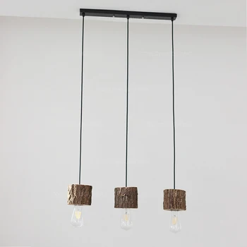 

Natural wood pendant light 1 single lamp hanging cord suspension lamp in restaurant dining room bar foyer unique original design