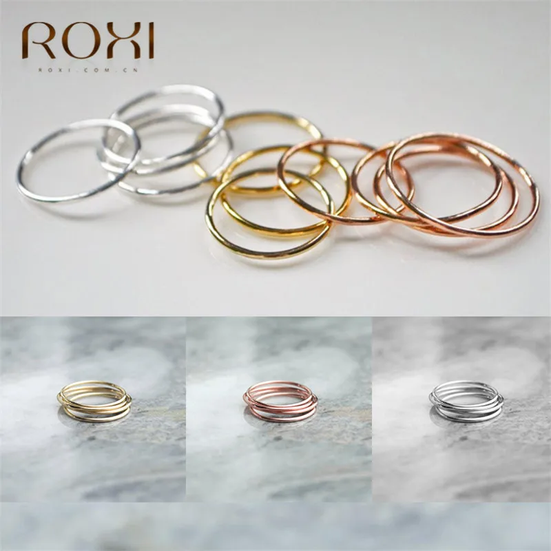 ROXI простой кольца из стерлингового серебра 925 для женщин укладки женские тонкие кольца украшения для пальцев изящное обручальное кольцо для помолвки кольца