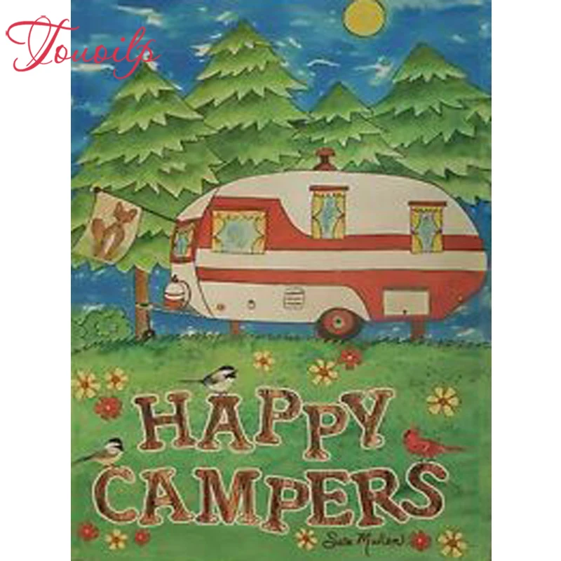 Алмазная 5d картина TOUOILP сделай сам с полными квадратными/круглыми стразами Happy