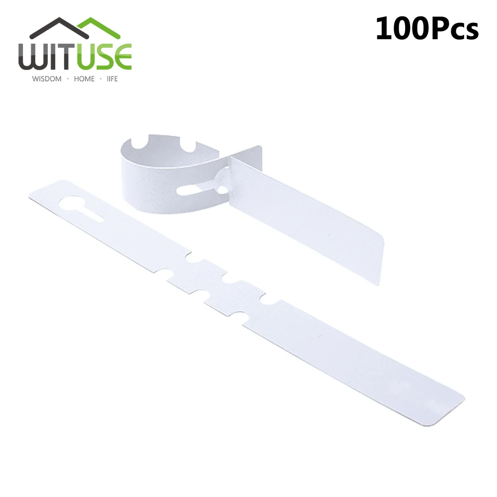 100/300pieces Plastic Garden Labels For Plant 21x2cm Colored Ribbon Type Stake Seedling Labels Tags Garden Decors With Pen - Цвет: 100pcs white labels
