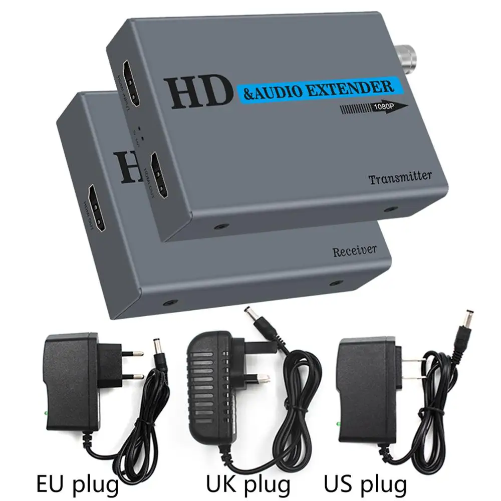 

2021 New HDMI Extension Kit 500m 1080P HD- Transmission Transmitter Receiver Signals Audio- Coaxial Extender With loop output Ca