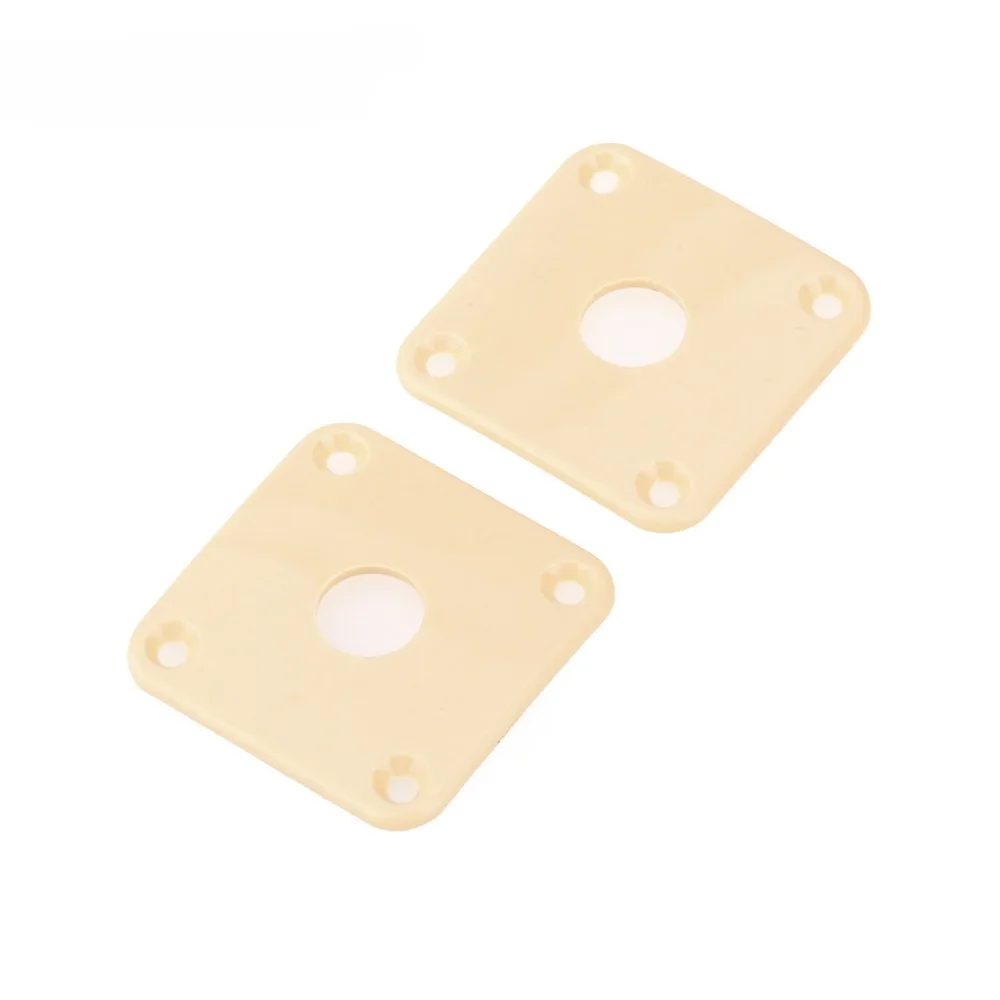 Musiclily Pro пластиковые изогнутые Джек пластины квадратные Jackplates для Gibson Epiphone Les Paul гитары, крем(набор из 2