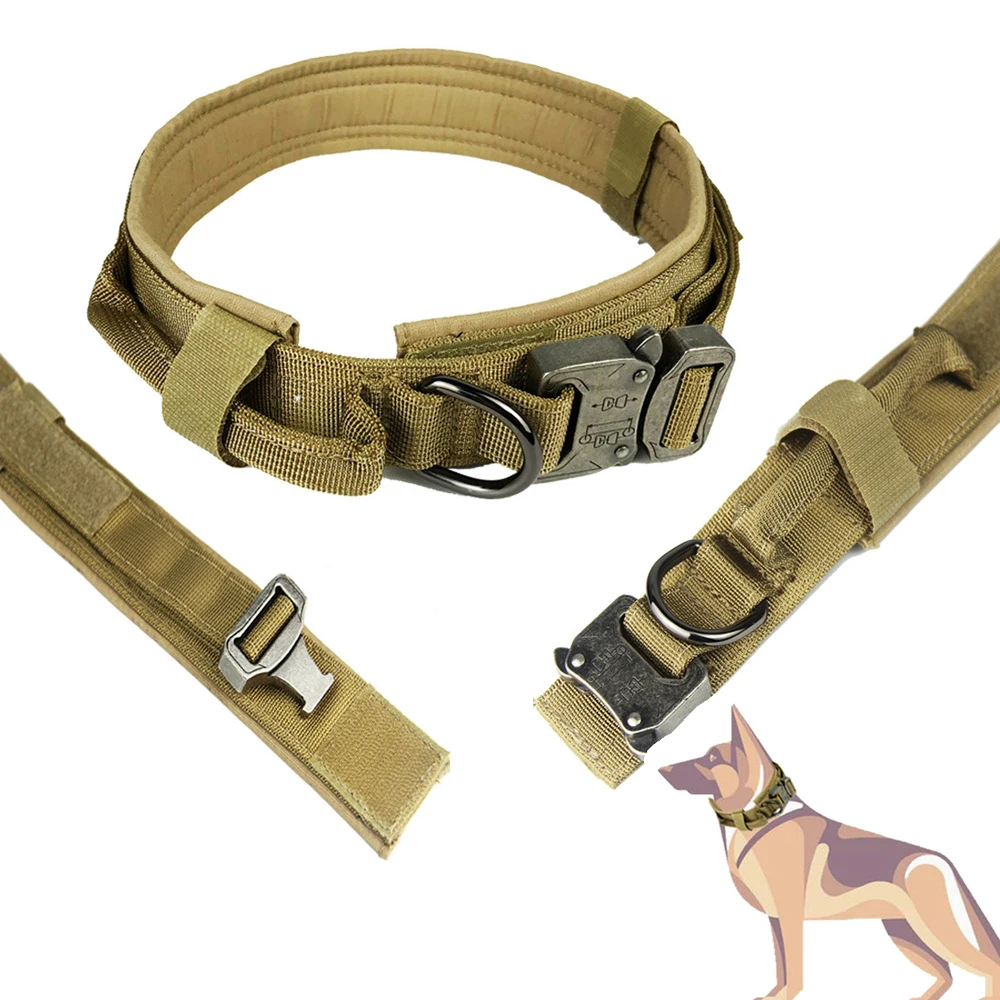 

Nylon Heavy Duty Dog Pet Belt Strap Collar Outdoor Army Police Dog Adjustable Big Large Medium Small Dog Husky Supplies Training
