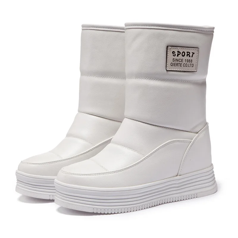 Boots Women Womens Snow Boots Winter Shoes for Women Shoe Winter Wedge Boots Female High Top Platform Ankle Boots White Black