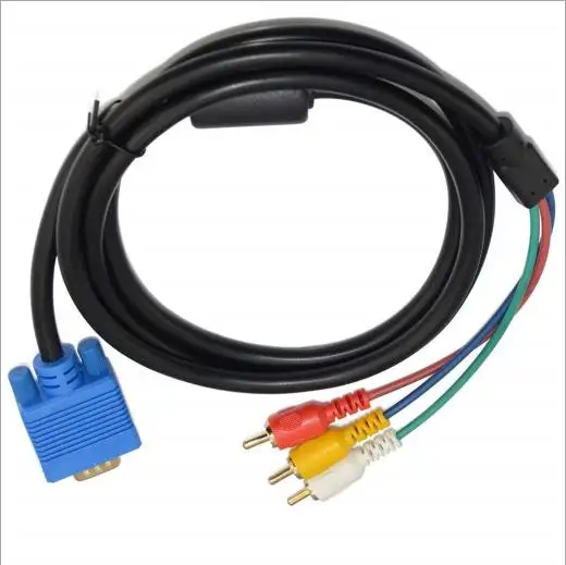 

VGA to 3 RCA Component Video Cable 1.5m computer, HD DVD and projector, HD digital TV, rear projection device cable;
