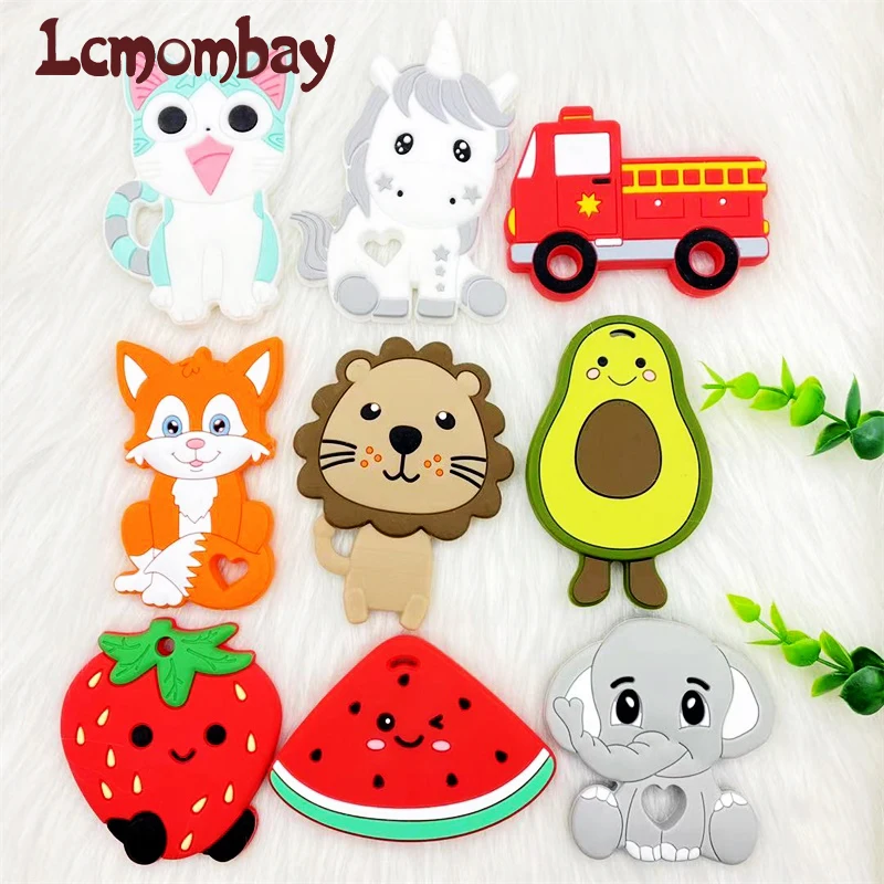 1pcs BPA Free Animal Silicone Teethers  Baby Teething Toy Cartoons Food Grade Silicone Cartoon Nursing Tiny Rod 2