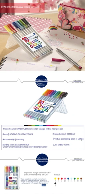 10 rotuladores Triplus Fineliner Staedtler 334SB10