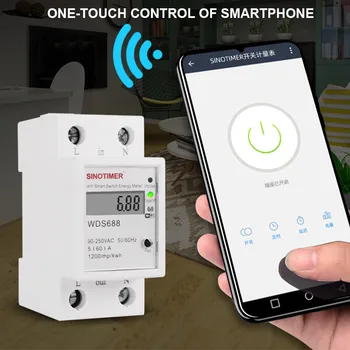 

Multifunction Smart Single-Phase Energy Meter WiFi/APP-Control Electric Consumption Smart Energy Meter 5-60A 230V QJS Sh