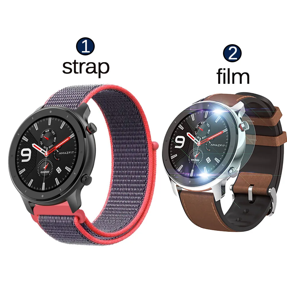pink2 Браслет Amazfit сменный ремешок для часов Huami Amazfit GTR Stratos Loop нейлоновый холст черный/серебристый/розовый/синий/зеленый ремешок - Цвет: pink2