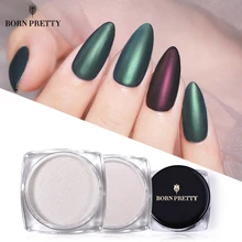 BORN PRETTY хромированный зеркальный ногтевой порошок металлического цвета для дизайна ногтей Блестящий пигмент порошок пыль перламутровое мерцание аксессуары для ногтей 1 г