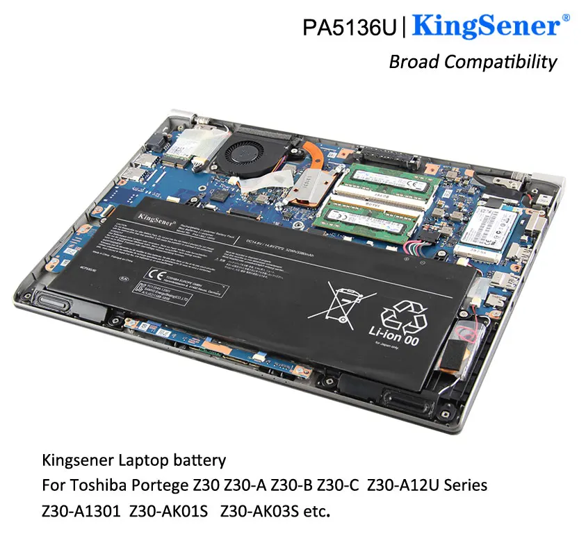 Аккумулятор Kingsener 14 8 в 52 Втч для ноутбука Toshiba Portege Z30|Аккумуляторы ноутбуков| |