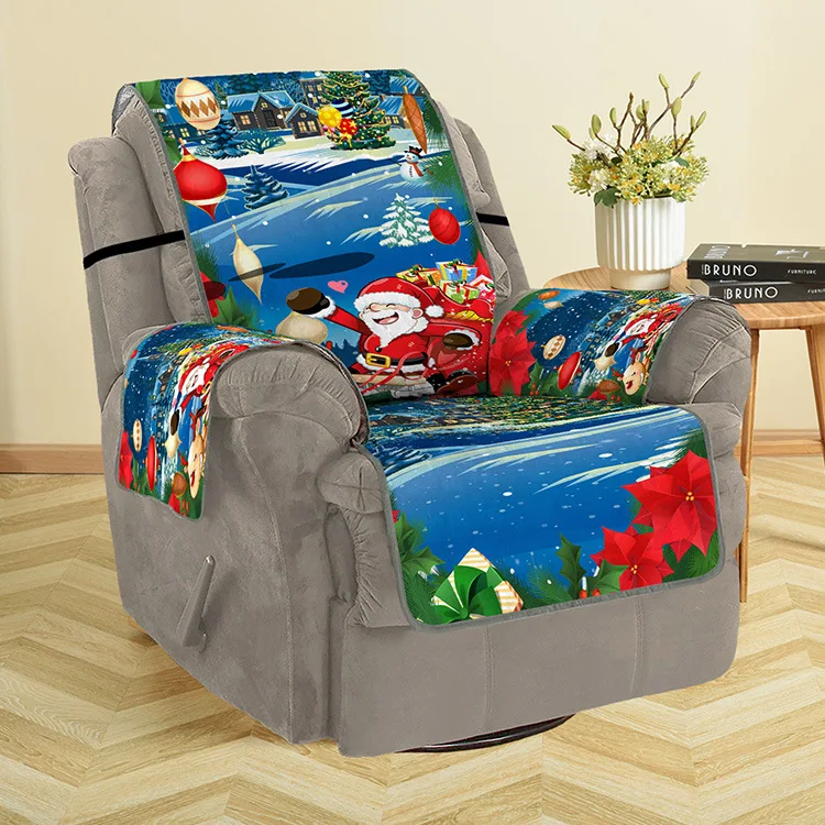 Рождественский, Одноместный/двойной/три дивана, домашний тканевый Диванный чехол, диванная подушка, 3D чехол с цифровой печатью