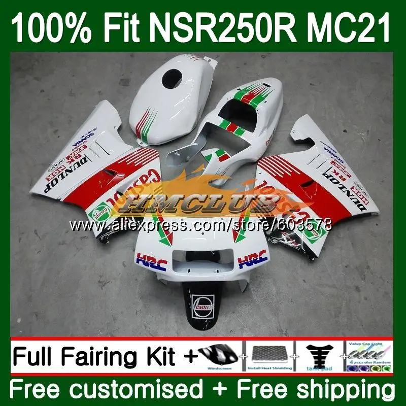 Литья под давлением для HONDA NSR250R MC21 PGM3 1990 1991 1992 1993 Castrol красный 101CL. 12 СМП 250 R NSR250 RR СМП 250R 90 91 92 93 обтекатель
