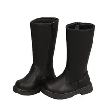 Новая высококачественная Натуральная кожа; ботинки с высоким голенищем 21-37девушка зимние ботинки «мартенс» для мальчиков Плюшевые Теплые Тапки для девочек Детская спортивная обувь