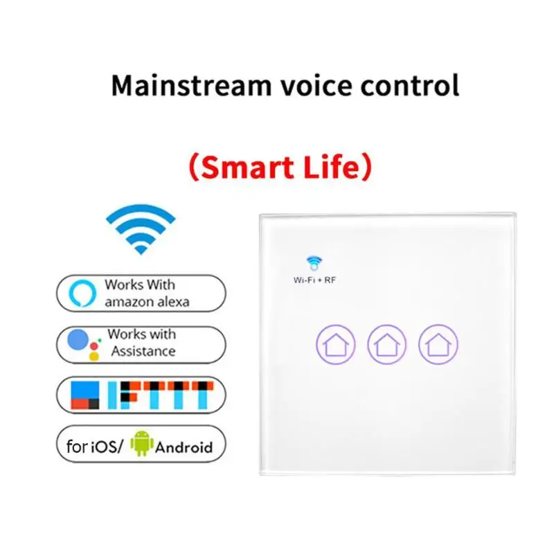 WiFi умный настенный сенсорный выключатель света интеллектуальный модуль домашней автоматизации дистанционное управление приложением все совместимы