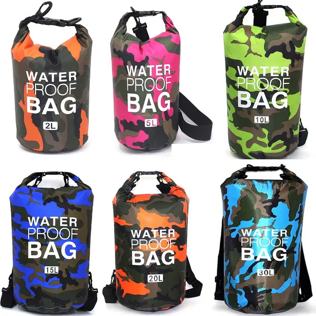 Outdoor Camouflage Waterproof Dry Bag Portable Rafting Diving Dry Bag Sack PVC Swimming Bags for River