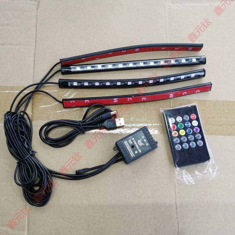 LED USB 5V car lights chassis light bar RGB strip waterproof 12V Cigarette lighte Music control Color changing atmosphere lamp rgb led rock lights car chassis undergolw decorative ambient lamps 12v bluetooth smart ip68 waterproof atmosphere light