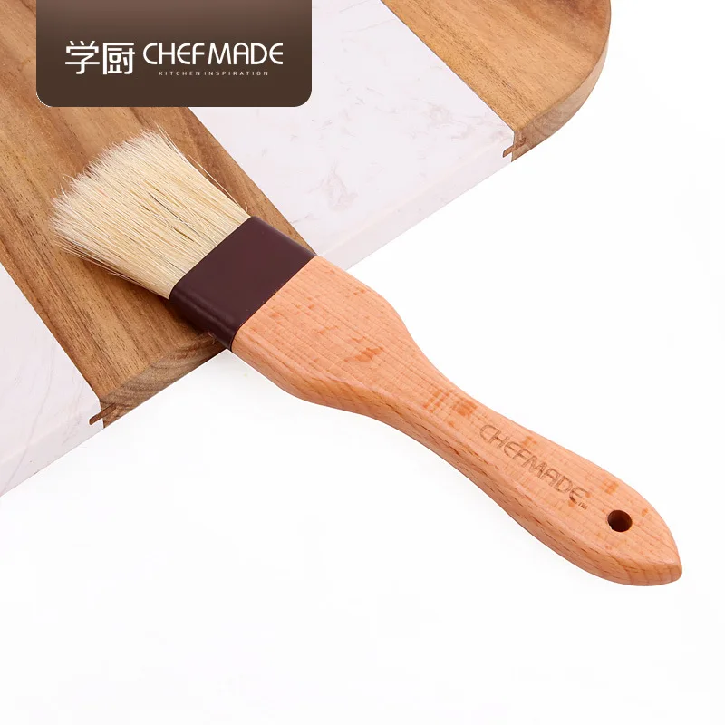 

Kitchen Accessories Pig Hair Pastry Brush Multifunction Food Grade BBQ Cake Brushes Basting Tools Wooden Handle Portable