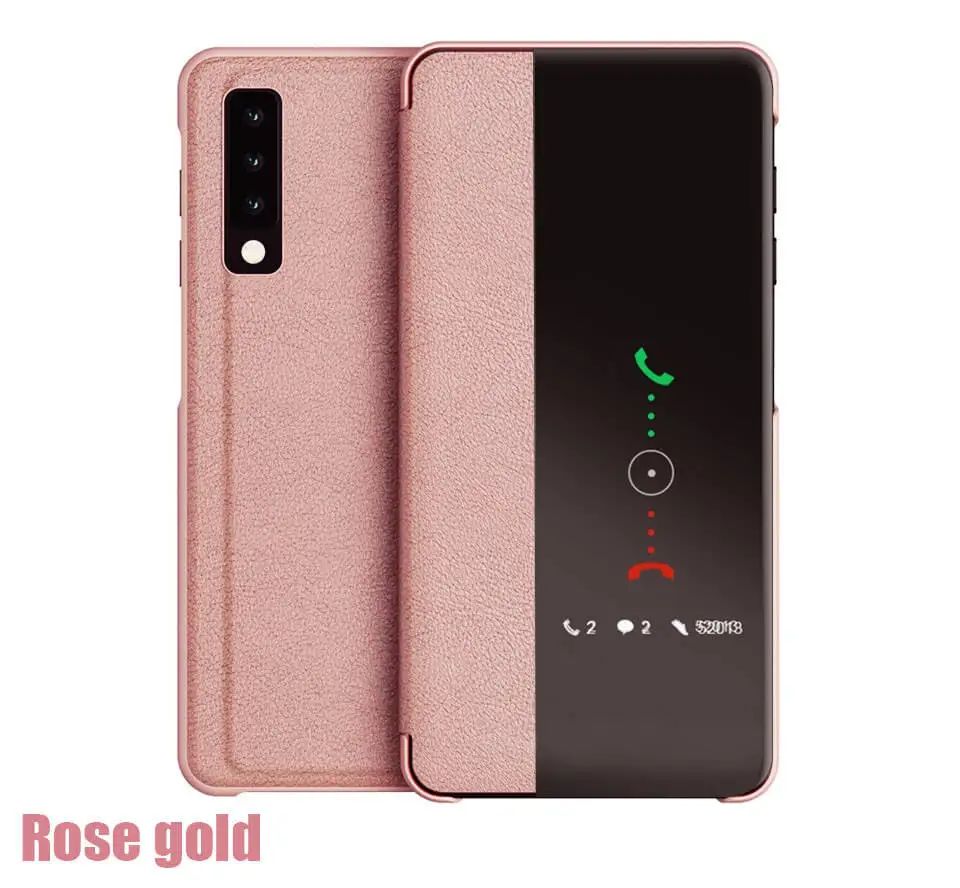 ROSE GOLD Чехол-книжка для samsung Galaxy A70, A10, A20, A30, A40, A50, умный кожаный чехол с окошком, чехол на Sansung sumsung A 70, 50, 10, Fundas Coque - Цвет: ROSE GOLD