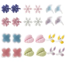 K083-1 BIGBING ювелирные изделия Модные DIY Рождество Снежинка Лист кленовые листья абрикосовый клевер серьги-гвоздики из керамики