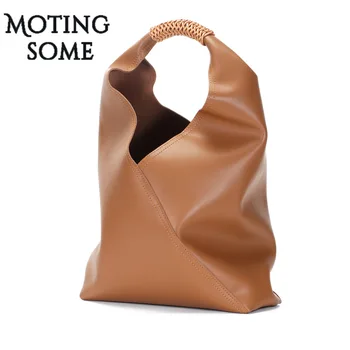 

Oversized Genuine Leather Bag Women Real Cowhide Bucket with Rattan Handle Simple Luxury Handbags Women Bags Designer 2020 New