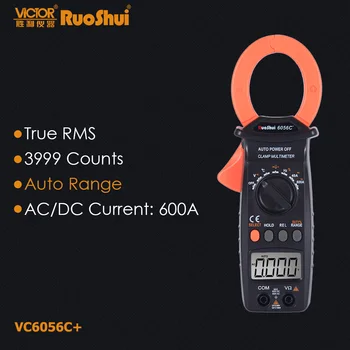 

RuoShui 6056C Digital ClampMeter AC DC Multimeter 4000 Counts Auto Range Resistance Capacitance Frequency Amperimetro Electrical