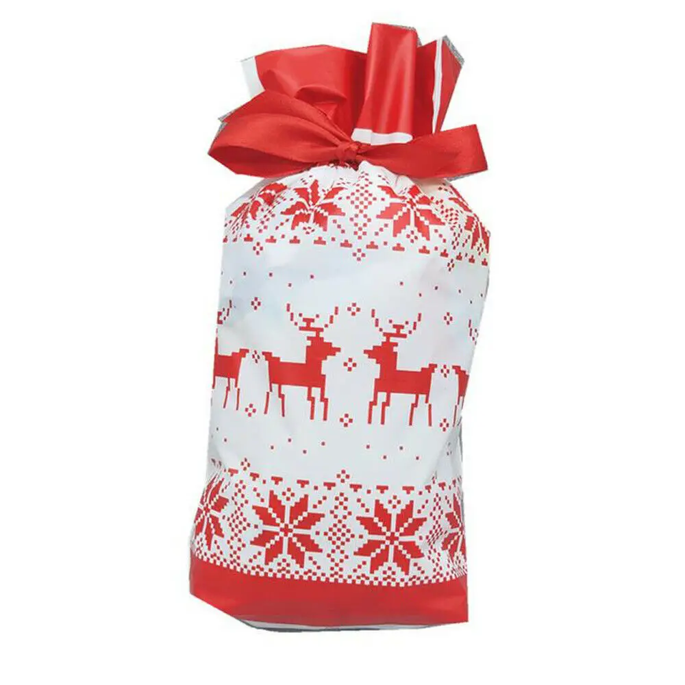 50 шт./компл. Санта Клаус Xmas держатели для подарков на Рождество мешок с персонажем из мультфильмов высокого качества шнурок лося подарок пакет для конфет - Цвет: 8