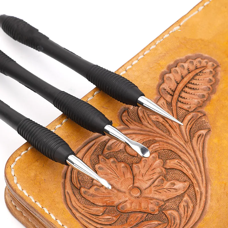 

Leather Edge Stamping Carving Tool Set Leather Craft Embossing Stamp Double Head DIY Manual Scribing Tool Stroke Shaping Tool