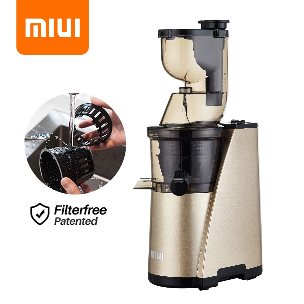 MIUI Slow Juicer 7Lv Screw Cold-Press Juice Extractor Easy to Clean Filter-Free Patented Large-Diameter Quiet-Motor Classic 2020