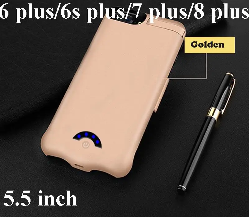 6P 6SP 7P 8P Gold 10000 мАч тонкая ультратонкая батарея чехол для iPhone 8 7 6 s 6 s plus power Bank резервного копирования батарея зарядное устройство чехол для iPhone 6 6s 7 8 - Цвет: 6P 6SP 7P 8P Gold