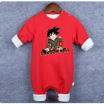 

Anime Dragon Ball Son Goku Saiyan Winter Thickened Rompers Cotton Baby Boys Girls Infant Costume Jumpsuits Warm Clothes SA2184