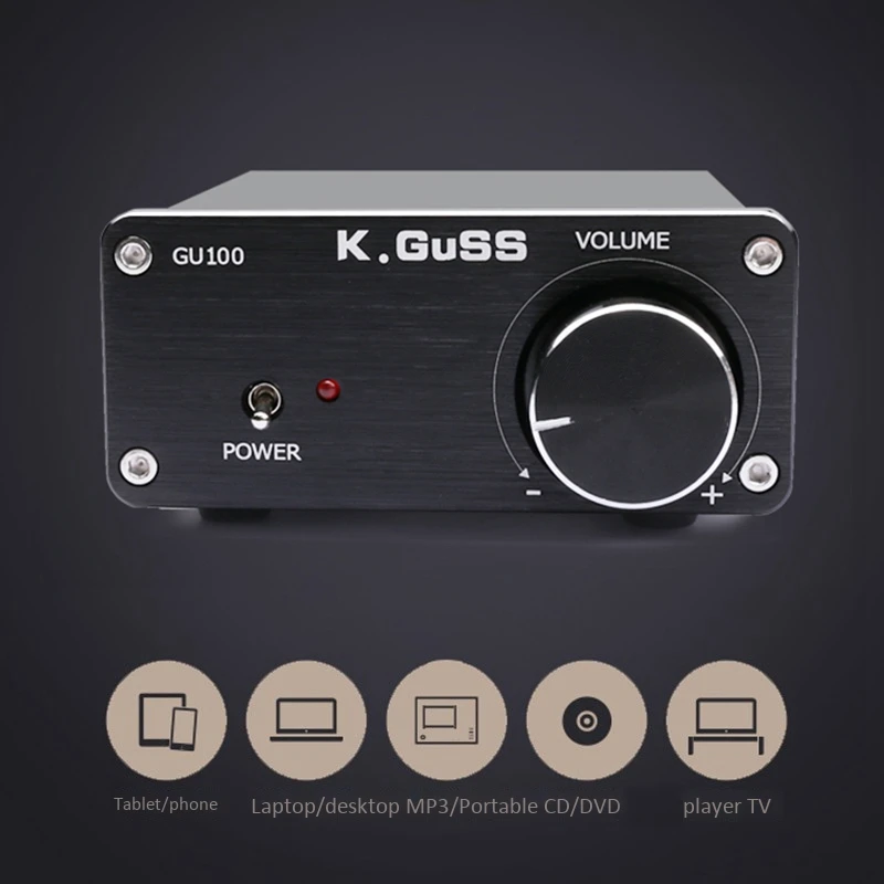 Aabb-kguss Gu100 Мини Hifi аудио усилитель класса D аудио цифровой усилитель мощности Tpa3116 расширенный 2x100 Вт домашний корпус для аудиосистемы Am