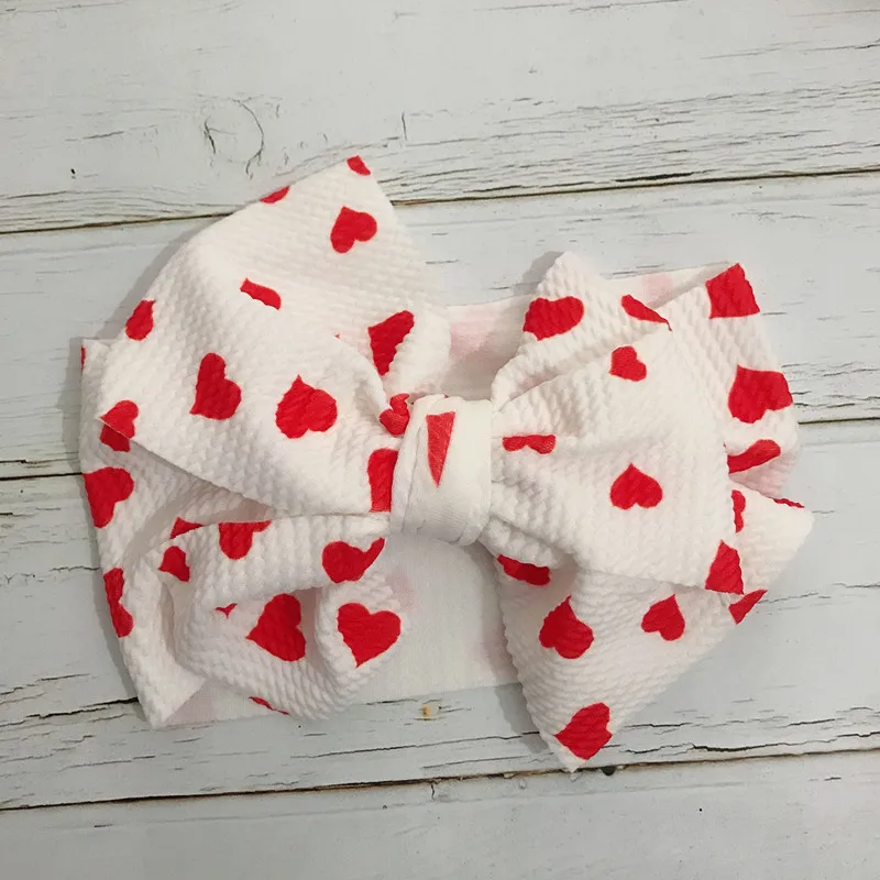 C1 Red heart Новая детская леопардовая эластичная резинка для волос, тюрбан, банты для волос, Детская повязка на голову с бантом, Детские аксессуары для волос для девочек HB324S - Цвет: C1 Red heart