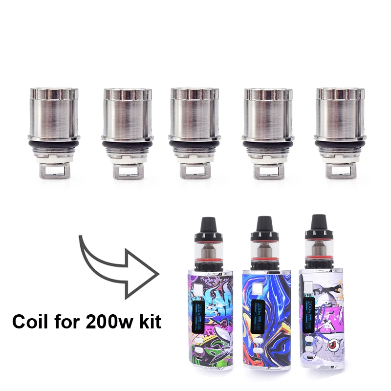 

Replacement coil for TC 200W liquid vape coil core vaporizer 2.5ml vape pen box mod kit hookah vaper