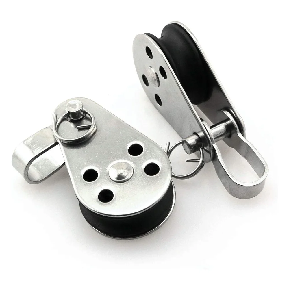 25mm Stainless Steel Pulley Single Wheel Load Bearing Swivel Lifting Rope Pulley Blocks Rope Runner Kayak Boat Accessories fitness cable pulley fitness pulley cable fitness pulley