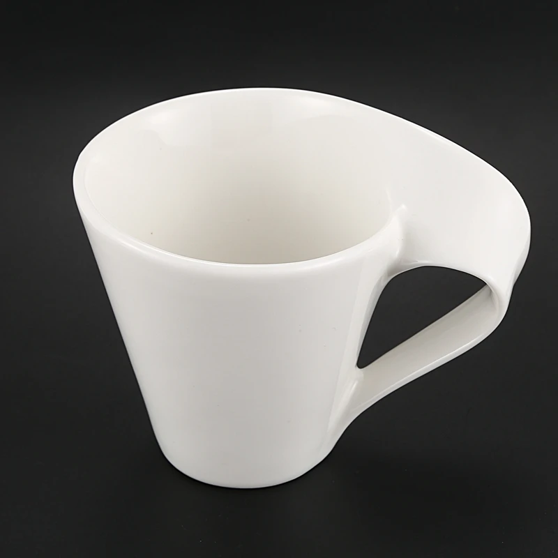 Creative Wave Ceramic Fancy Coffee Cup and Saucer Set European Small Luxury Couple 200 Ml Coffee Cup