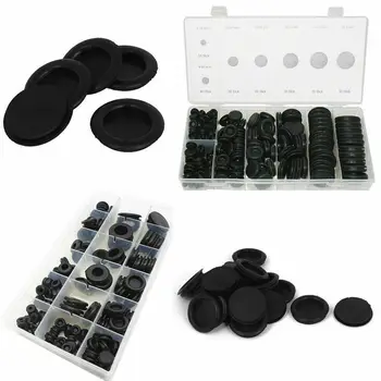 

170pcs Black Closed Seal Ring Grommets Car Electrical Wiring Cable Gasket Kit Rubber Grommet Hole Plug Set With Plastic Box