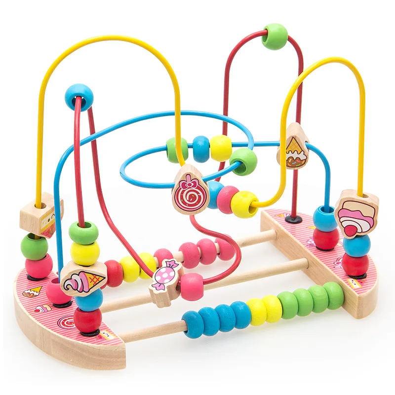

Ya wu Children Baby Educational Large Beaded Bracelet Bead-stringing Toy Building Blocks of Toy 18 Months Baby 1-2-3-6 a Year of