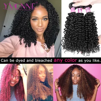 Yvonne 3C 4A Malaysian Curly Virgin Hair Bundles 1/3/4 Bundles Human Hair Weave Natural Color 2
